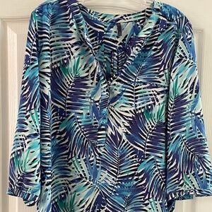 NYDJ Airy Crepe Pintuck Pleated Blouse